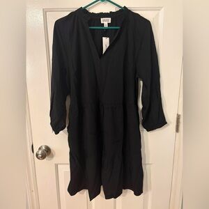 The Drop Medium Black V-Neck Long Sleeve Dress NWT caralynmirand